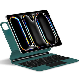 Θήκη πληκτρολογίου για iPad Pro 13" 2024, Magnetic Keyboard Touchpad, πράσινη