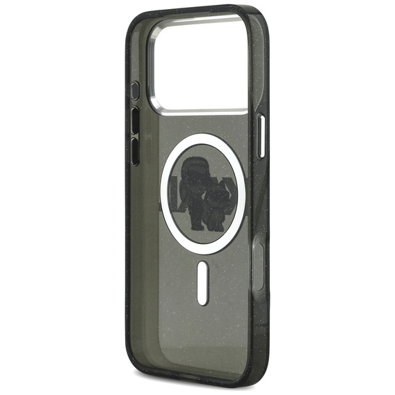 Θήκη Karl Lagerfeld IML Glitter Karl & Choupette Sketch Logo MagSafe για iPhone 17 Pro Max