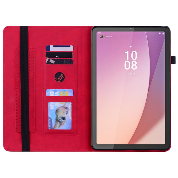 Θήκη για Lenovo Tab M9, Wallet Pen Slot, κόκκινη