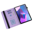 θήκη με πτερύγιο για Lenovo Pad M9, flower, μωβ