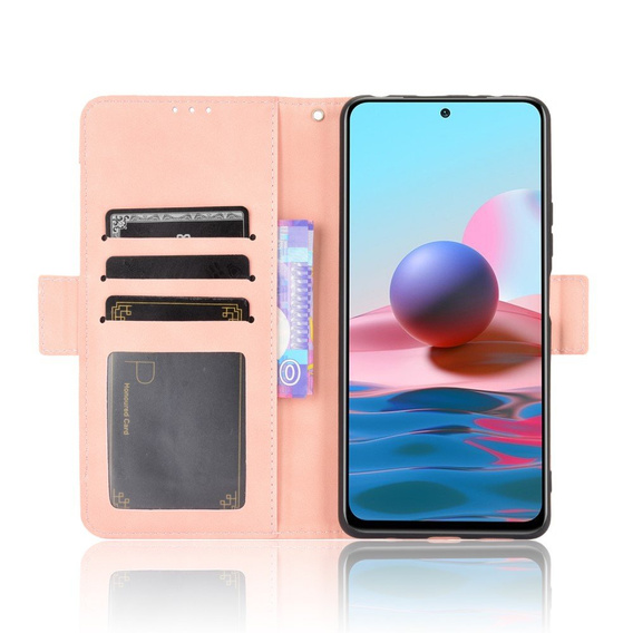 Θήκη με πτερύγιο για Xiaomi Redmi Note 10 Pro, Card Slot, ροζ
