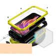 Θήκη για iPhone 15, R-JUST CamShield Slide, θωρακισμένη, κίτρινη / μαύρη
