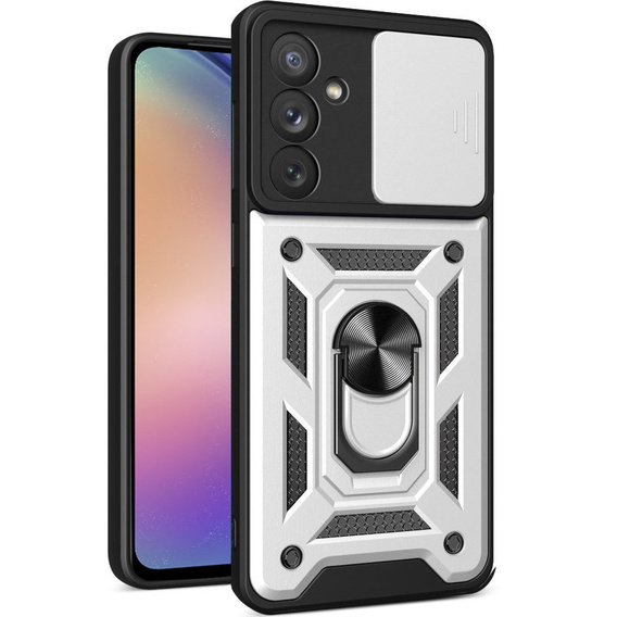 Θήκη για Samsung Galaxy A54 5G, CamShield Slide, ασημένιο