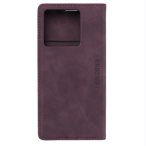 Θήκη για Xiaomi 13T / 13T Pro, ERBORD Vintage, πορτοφόλι με πτερύγιο, κόκκινη