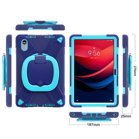 Παιδική θήκη για Lenovo Tab M11, θωρακισμένη με λουράκι, ναυτικό μπλε / πράσινο