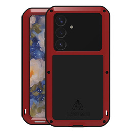 Love Mei Θήκη για Samsung Galaxy S25, armored with glass, κόκκινη