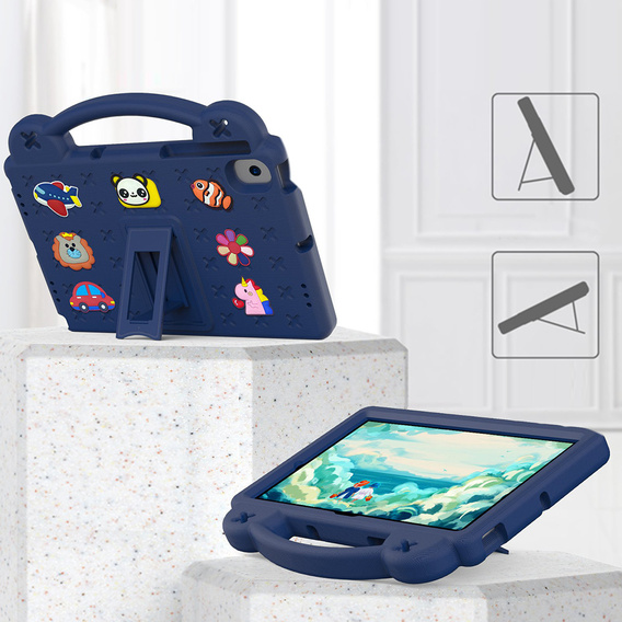 Παιδική θήκη για Samsung Tab A8 X200 / X205, Cute Patterns, με βάση, σκούρο μπλε