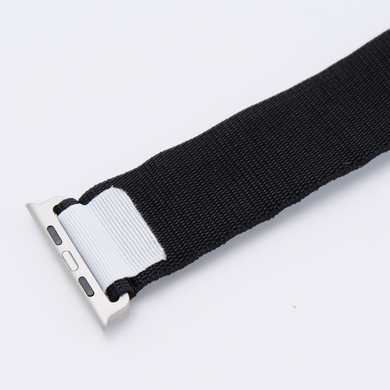 Λουράκι νάιλον για Apple Watch 1/2/3/4/5/6/7/8/SE/ULTRA 42/44/45/49mm, μαύρη / λευκή