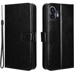 Θήκη με πτερύγιο για Nothing Phone 2, Crazy Horse Wallet, μαύρη
