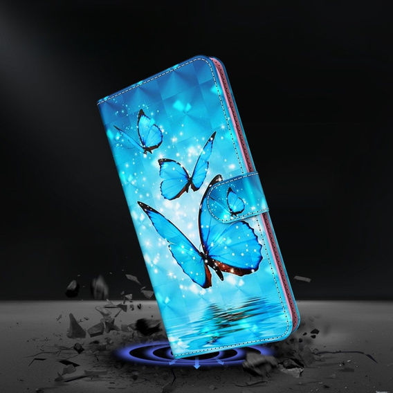 Θήκη με πτερύγιο για Samsung Galaxy A14 4G/5G, Wallet Butterfly, μπλε