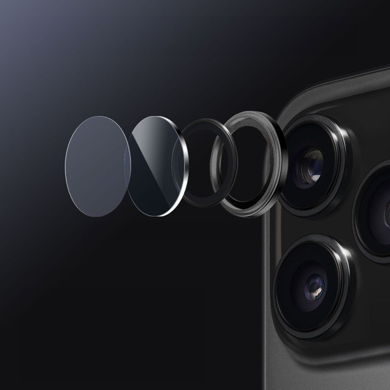 Γυαλί για κάμερα ERBORD OPTIK Pro για iPhone 17 Pro / 17 Pro Max, μαύρο