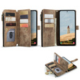 Η θήκη CASEME για Samsung Galaxy A56 5G, Leather Wallet Cash and Card Slots, με λουράκι, καφέ 