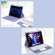 Θήκη + πληκτρολόγιο iPad 10.2 2021 / 2020 / 2019 / Air 10.5 2019, Leather Pen Slot TouchPad, μωβ