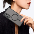 Θήκη για Samsung Galaxy S25 Edge, Kickstand Matt Case, για MagSafe, μαύρη + Γυαλί οθόνης