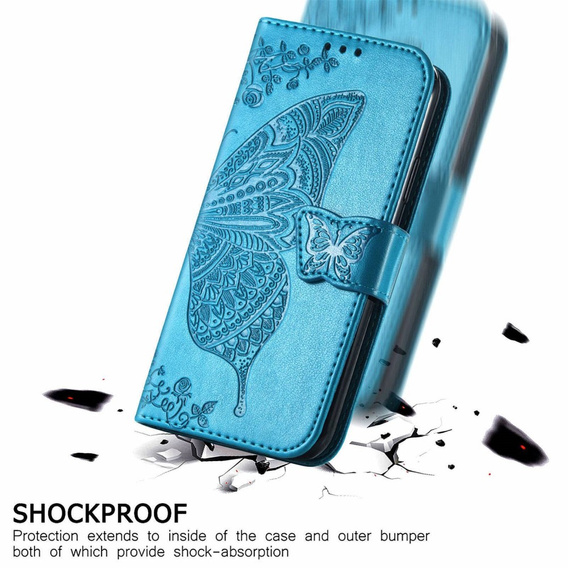 Θήκη με πτερύγιο για Motorola Moto G32, Butterfly, μπλε