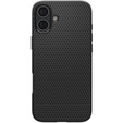 θήκη Spigen για iPhone 16 Plus, Liquid Air, μαύρη + μετριασμένο γυαλί 9H