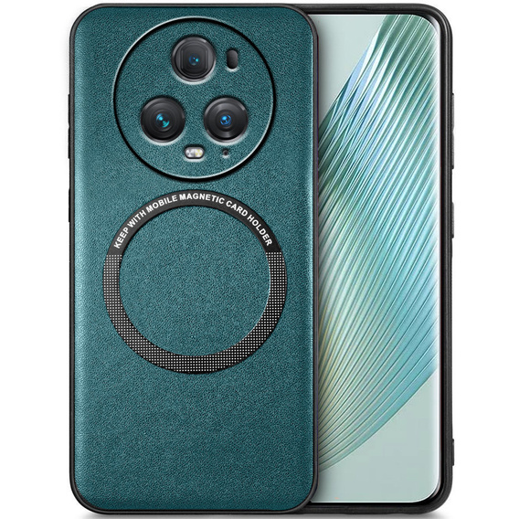 Θήκη για Honor Magic 5 Pro, Leather Hybrid MagSafe, πράσινη