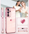 Η θήκη για το Samsung Galaxy A56, Electro heart, ροζ rose gold + γυαλί 9H