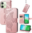 Θήκη με πτερύγιο για Oppo A5 Pro 5G, Butterfly, ροζ rose gold