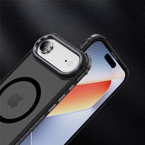 Ματ θήκη για iPhone Air, θωρακισμένη, για MagSafe, καπνιστή με μαύρες πλευρές