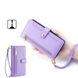 Θήκη με πτερύγιο για Realme 14 Pro 5G, Wallet Zipper Pocket, μωβ