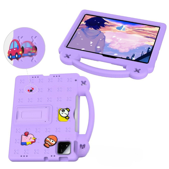 Παιδική θήκη για Xiaomi Pad 7 / 7 Pro, Cute Patterns, με βάση, μωβ