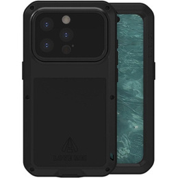 Love Mei Θήκη για iPhone 15 Pro, armored with glass, μαύρη