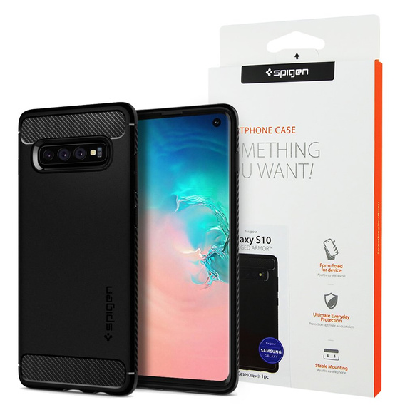 Θήκη Spigen για Samsung Galaxy S10, Rugged Armor, μαύρο