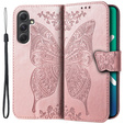 Θήκη με πτερύγιο για Samsung Galaxy A54 5G, Butterfly, ροζ rose gold