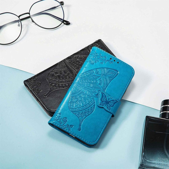 Θήκη με πτερύγιο για Oppo A5 Pro 5G, Butterfly, μπλε
