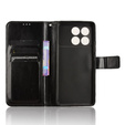 Θήκη με πτερύγιο για Xiaomi Poco F6 Pro, Crazy Horse Wallet, μαύρη