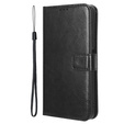 Θήκη με πτερύγιο για T Phone 3 5G, Crazy Horse Wallet, μαύρη