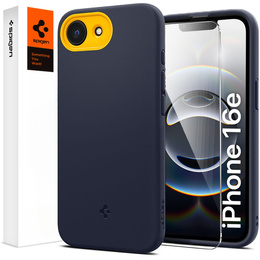 Θήκη Spigen για iPhone 16E, Nano Pop MagSafe, σκούρο μπλε + γυαλί με σκλήρυνση 9H