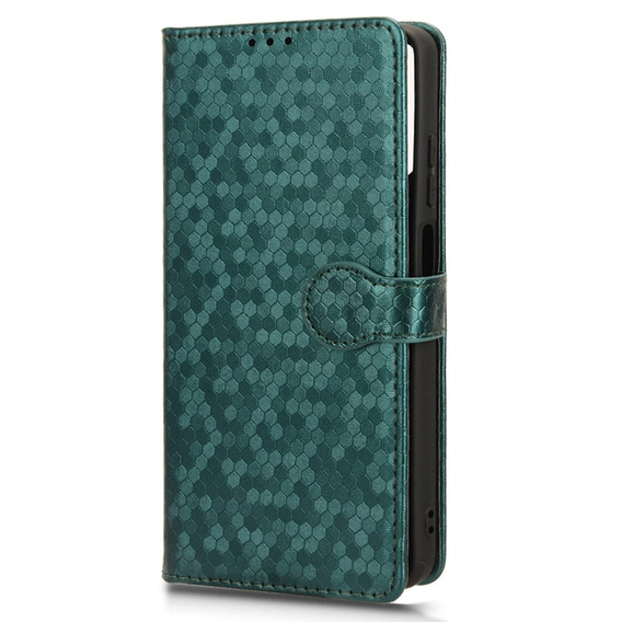 θήκη πτερύγιο για Motorola Moto G24 / G24 Power / G04, Wallet Rhombus, πράσινη