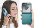 Θήκη για Samsung Galaxy Z Flip7 FE / Z Flip6, CASEME Litchi Leather, πράσινη