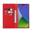 Θήκη με πτερύγιο για iPhone 14 Pro, Litchi Skin Grain, μαύρη