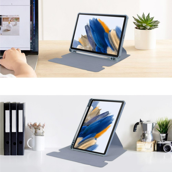  Θήκη πληκτρολογίου για Samsung Galaxy Tab A9+, Rotary 360° Leather, μοβ
