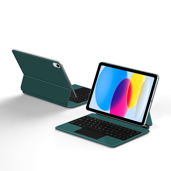 Θήκη πληκτρολογίου για iPad 10.9" 2022 (10 gen.) / iPad 11" 2025 A16 (11 gen.), Magnetic Keyboard Touchpad, πράσινη