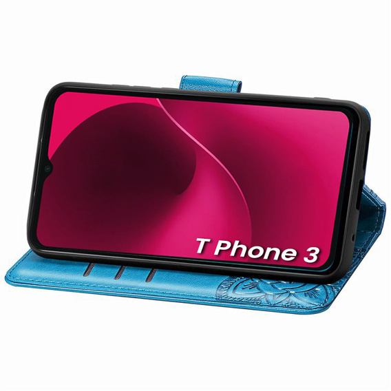 Θήκη με πτερύγιο για T Phone 3 5G, Butterfly, μπλε