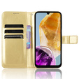 Θήκη με πτερύγιο για Samsung Galaxy M15 5G, Crazy Horse Wallet, χρυσή