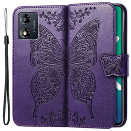 Θήκη με πτερύγιο για Motorola Moto E13, Butterfly, μωβ