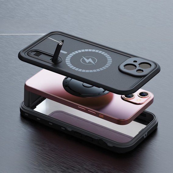 Αδιάβροχη θήκη για iPhone 13, Redpepper, για MagSafe, μαύρη