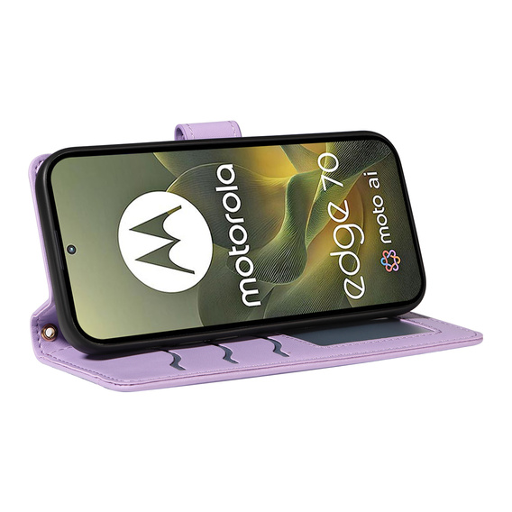 Θήκη με πτερύγιο Rhombus Crossbody Leather για Motorola Edge 70