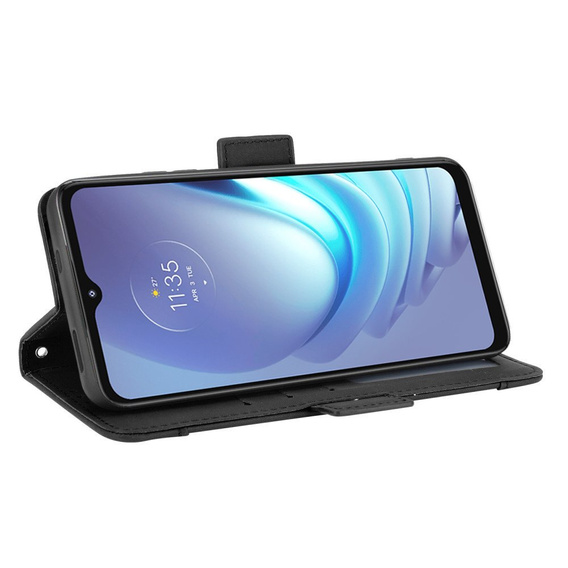 Θήκη με πτερύγιο για Motorola Moto G50, Card Slot, μαύρη