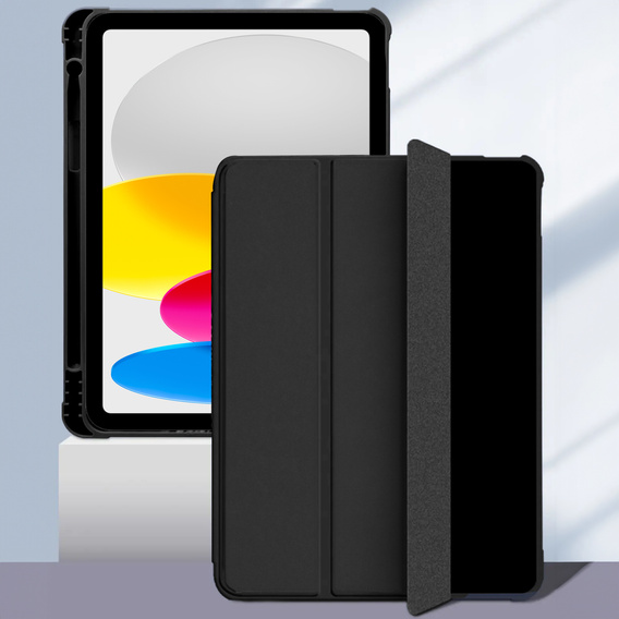 Θήκη για iPad 10.9 2022 10 Gen, Smart Pencil, με υποδοχή γραφίδας, μαύρη