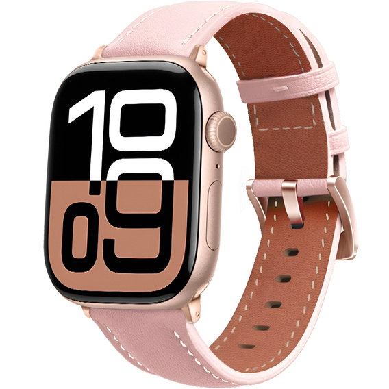 Δερμάτινο λουράκι για Apple Watch 1/2/3/4/5/6/7/8/SE/Ultra 42/44/45/49mm, ροζ