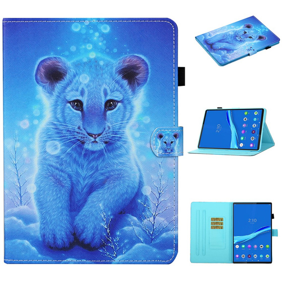 Θήκη για Lenovo Tab M10 Plus TB-X606F, με πτερύγιο, tiger