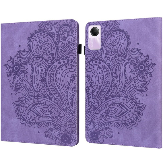 θήκη με πτερύγιο για Xiaomi Redmi Pad SE 11", flower, μωβ