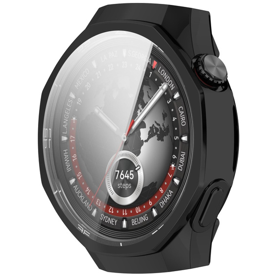 Θήκη 2σε1 με προστατευτικό οθόνης για Huawei Watch GT 5 Pro 46mm, μαύρη