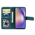 θήκη πτερύγιο για Samsung Galaxy A55 5G, 10 Card Slots Wallet, πράσινη